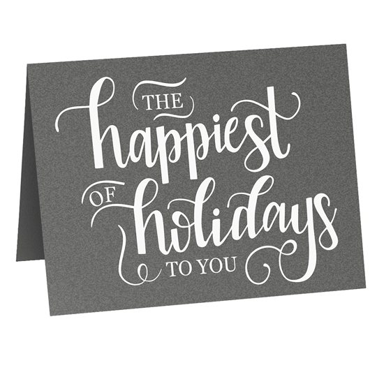 Happiest of Holidays Folded Shimmer Holiday Cards